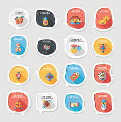 Chinese New Year bubble speech flat banner design flat backgroun