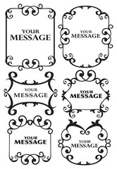 Set of Six Vintage Style Decorative Vector Frames