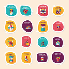 Chinese New Year bubble speech flat banner design flat backgroun