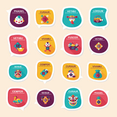 Chinese New Year bubble speech flat banner design flat backgroun