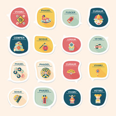 Chinese New Year bubble speech flat banner design flat backgroun