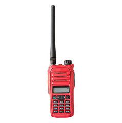 Red radio communication on white background