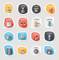 hospital bubble speech banner design flat background set, eps10