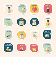 hospital bubble speech banner design flat background set, eps10