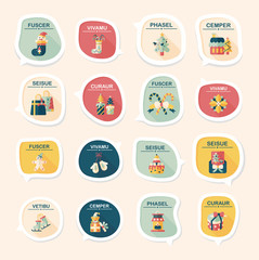 Christmas bubble speech banner design flat background set, eps10