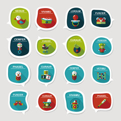 baby bubble speech banner design flat background set, eps10