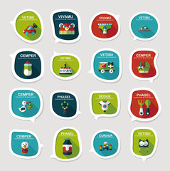 baby bubble speech banner design flat background set, eps10