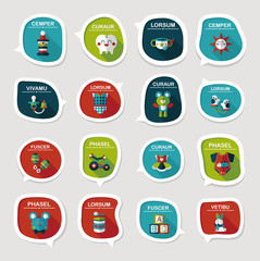 baby bubble speech banner design flat background set, eps10