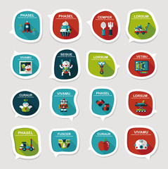 baby bubble speech banner design flat background set, eps10