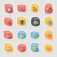 baby bubble speech banner design flat background set, eps10