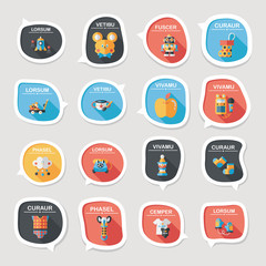 baby bubble speech banner design flat background set, eps10