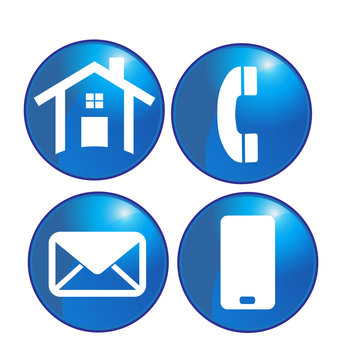Set business office house communication icons vector