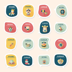 Chinese New Year bubble speech flat banner design flat backgroun