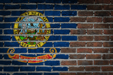 Brick wall texture with flag