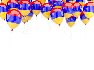 Balloon frame with flag of armenia