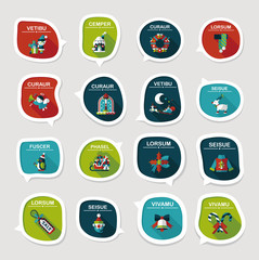 Christmas bubble speech banner design flat background set, eps10