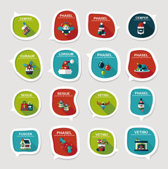 Christmas bubble speech banner design flat background set, eps10