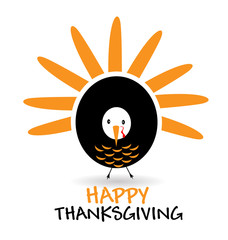 Happy Thanksgiving with  graceful turkey logo vector