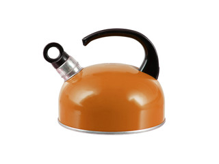 Orange kettle isolated