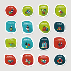 Christmas bubble speech banner design flat background set, eps10