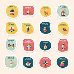 Christmas bubble speech banner design flat background set, eps10