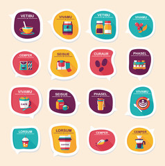 Coffee bubble speech flat banner design flat background set, eps