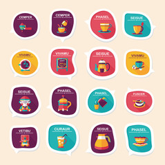 Coffee bubble speech flat banner design flat background set, eps