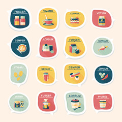 Coffee bubble speech flat banner design flat background set, eps