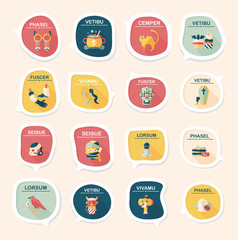 Halloween bubble speech banner design flat background set, eps10