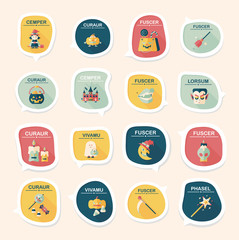 Halloween bubble speech banner design flat background set, eps10