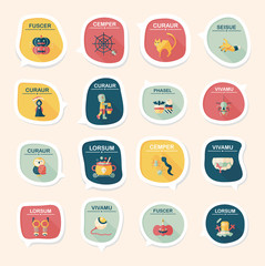 Halloween bubble speech banner design flat background set, eps10