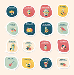 Halloween bubble speech banner design flat background set, eps10