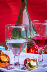Drink a glass placed