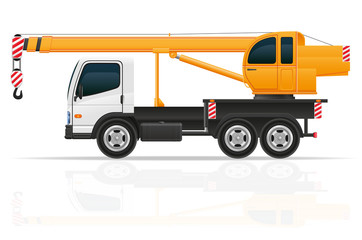 truck crane for construction vector illustration