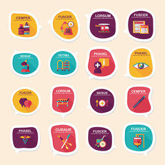 hospital bubble speech banner design flat background set, eps10
