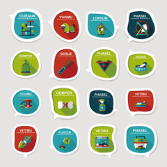 Pet bubble speech flat banner design background set, eps10