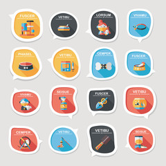 Pet bubble speech flat banner design background set, eps10