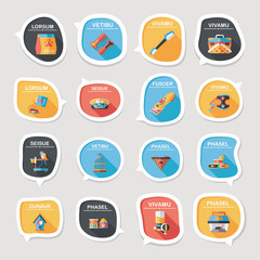 Pet bubble speech flat banner design background set, eps10