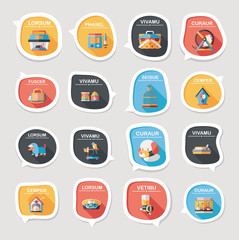 Pet bubble speech flat banner design background set, eps10