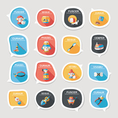 Pet bubble speech flat banner design background set, eps10