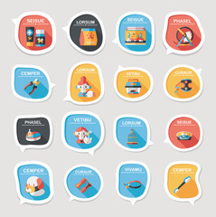 Pet bubble speech flat banner design background set, eps10