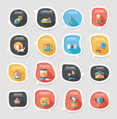 Pet bubble speech flat banner design background set, eps10