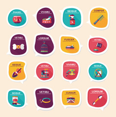 Pet bubble speech flat banner design background set, eps10