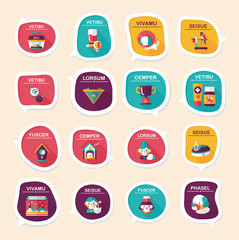 Pet bubble speech flat banner design background set, eps10