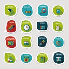 School bubble speech banner design flat background set, eps10