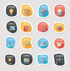 School bubble speech banner design flat background set, eps10