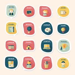 School bubble speech banner design flat background set, eps10