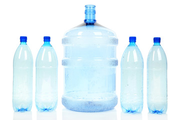 Naklejka premium Different water bottles isolated on white