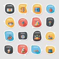 Sport speech bubble flat banner design background set, eps10