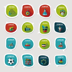 Toy speech bubble banner design flat background set, eps10